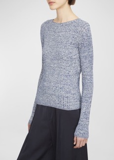 Vince Marled Knit Ribbed Mock-Neck Sweater