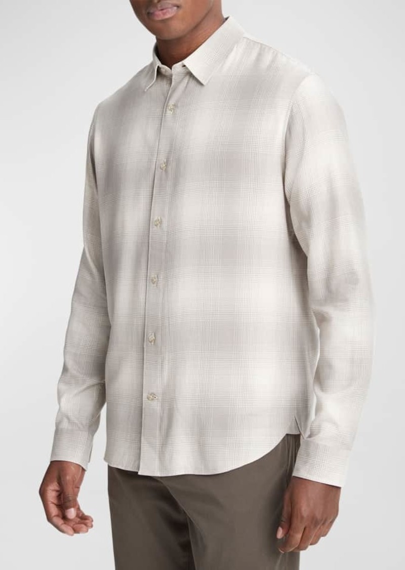 Vince Men's Forest Shadow Plaid Button-Down Shirt
