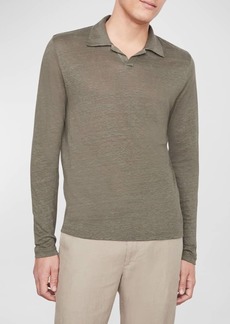 Vince Men's Johnny Collar Linen Sweater