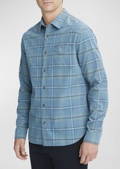 Vince Men's Plaid Corduroy Sport Shirt