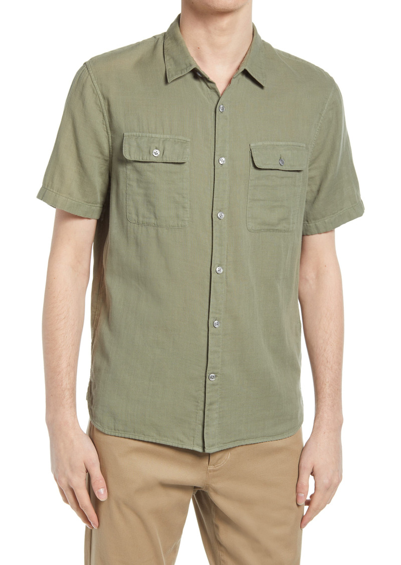 Vince Double Face Short Sleeve Button-Up Shirt in Echo Park at Nordstrom
