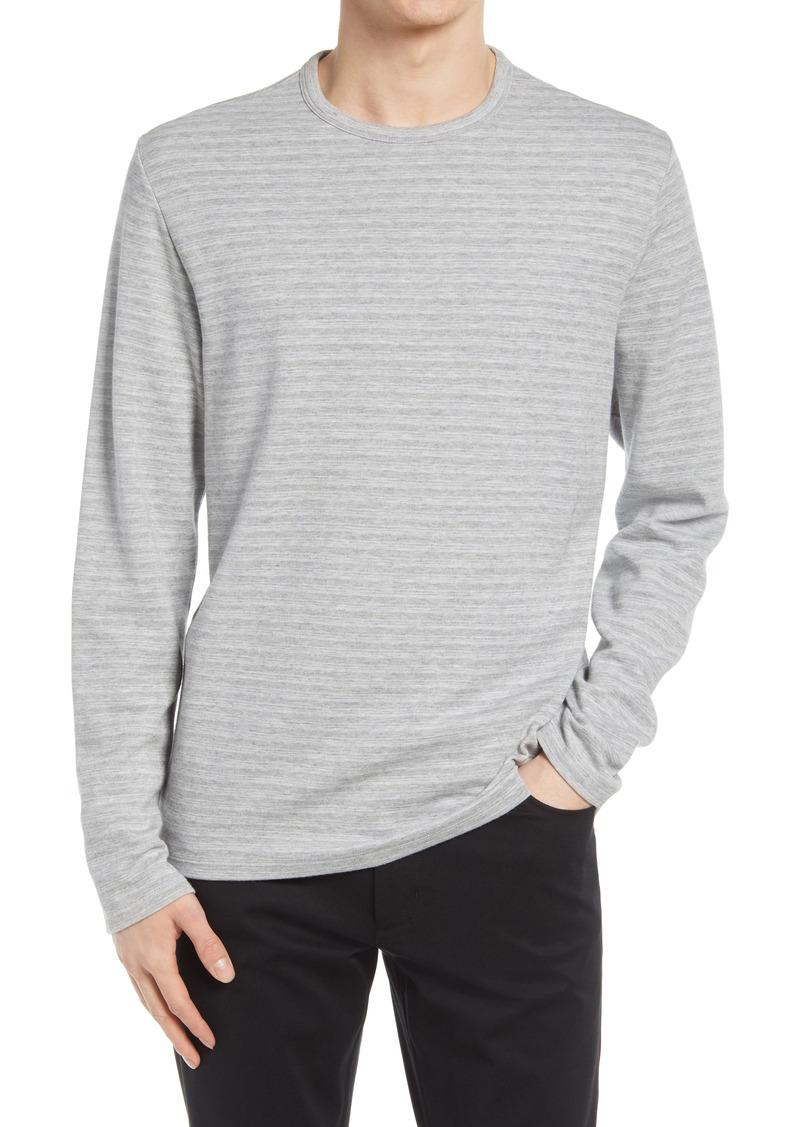Vince Feeder Stripe Long Sleeve T-Shirt in H Grey/H Charcoal at Nordstrom