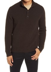 Men's Vince Merino Wool Blend Mock Neck Henley Sweater