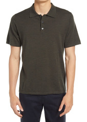 Vince Merino Wool Short Sleeve Polo in H Conifer at Nordstrom