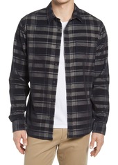 Vince Plaid Corduroy Button-Down Shirt in Black at Nordstrom