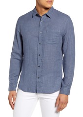 Vince Regular Fit Double Face Button-Up Shirt in Chambray at Nordstrom