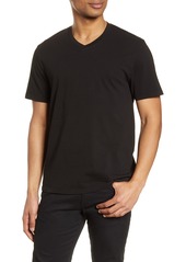 Vince Regular Fit Garment Dyed V-Neck T-Shirt in True Black at Nordstrom