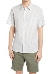 Vince Uneven Stripe Short Sleeve Button-Up Shirt