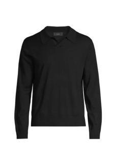 Vince Merino Long-Sleeve Polo Shirt
