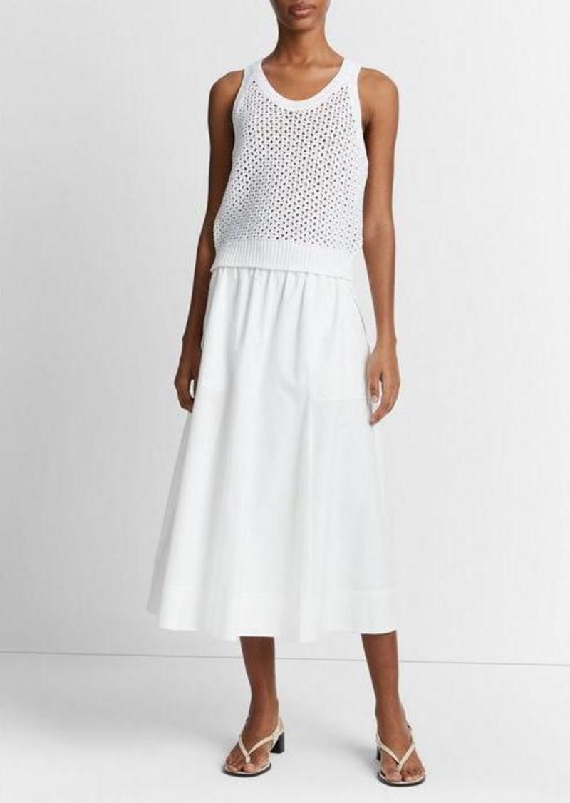 Vince Mesh-Stitch Cotton Sweater Tank