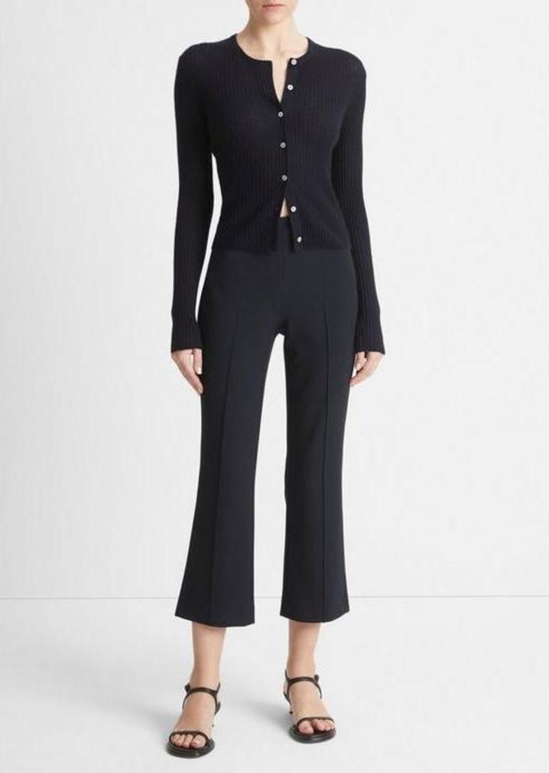 Vince Mid-Rise Pintuck Crop Flare Pant