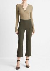 Vince Mid-Rise Pintuck Crop Flare Pant