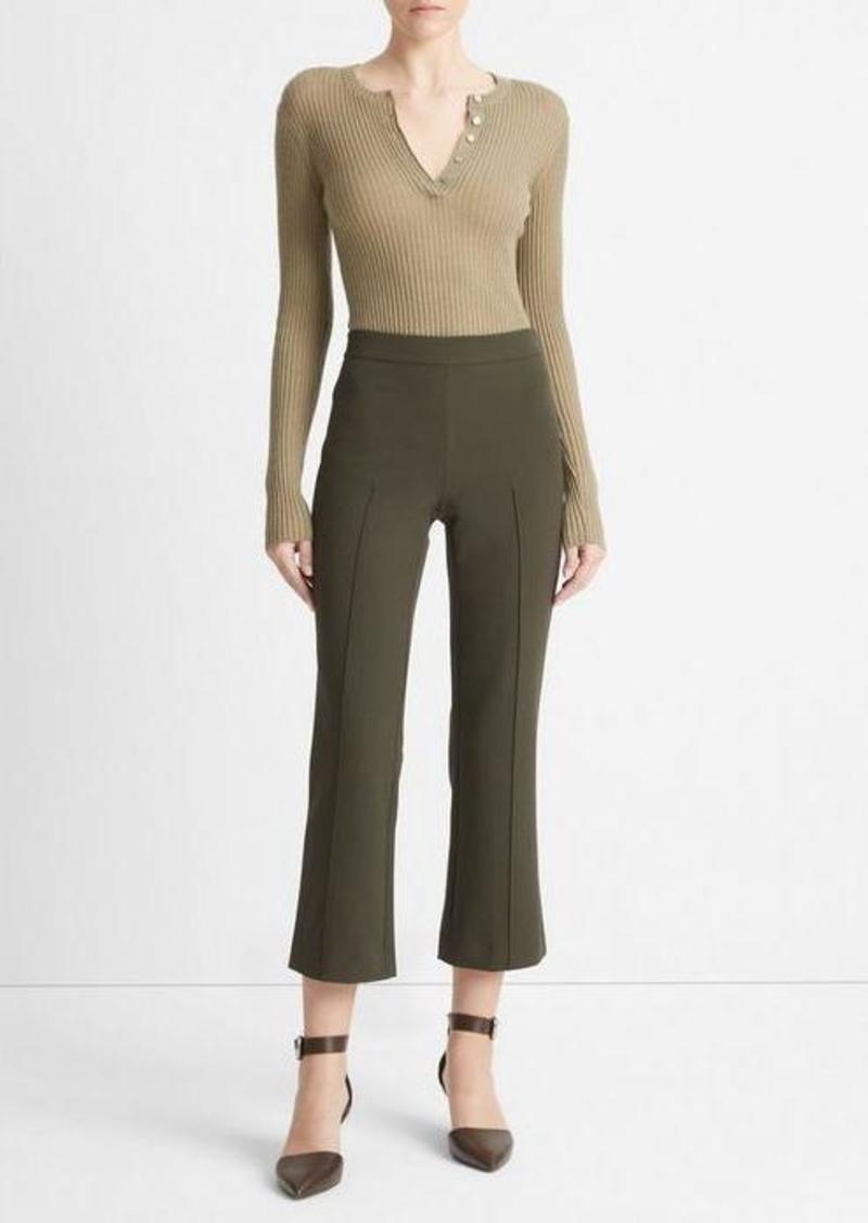 Vince Mid-Rise Pintuck Crop Flare Pant