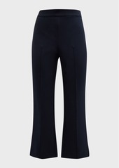 Vince Mid-Rise Pintuck Crop Flare Pants