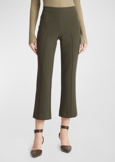Vince Mid-Rise Pintuck Crop Flare Pants