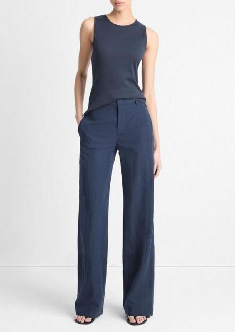 Vince Mid-Rise Textured Wide-Leg Trouser