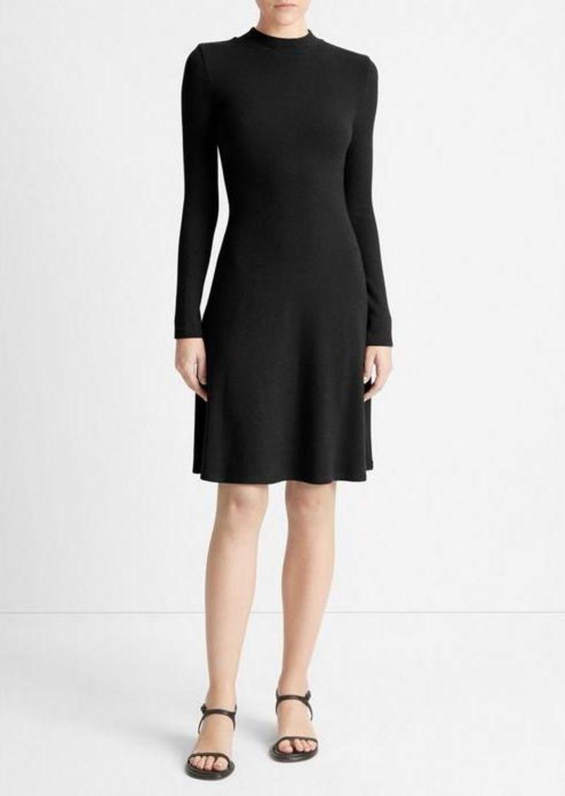 Vince Mock Neck Long-Sleeve Dress