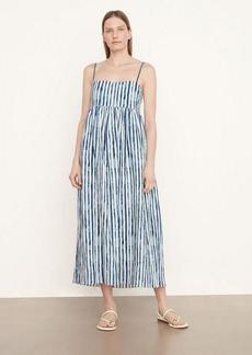 Vince Painterly Stripe Ruched Dress