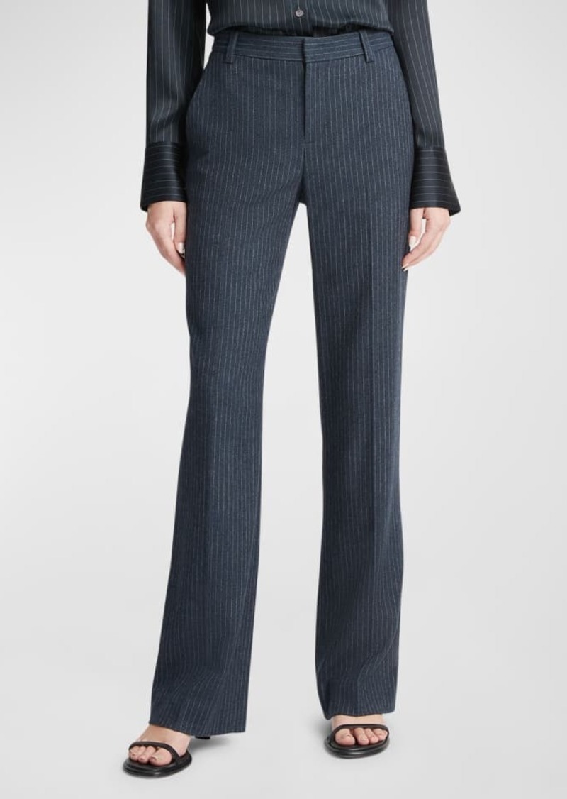 Vince Pinstripe Wool-Blend Flannel Trousers