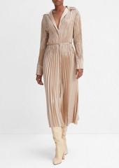 Vince Pintuck-Pleated Long-Sleeve Shirt Dress