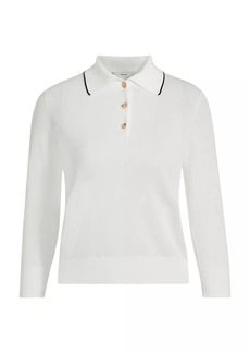 Vince Pique Cotton Polo Top