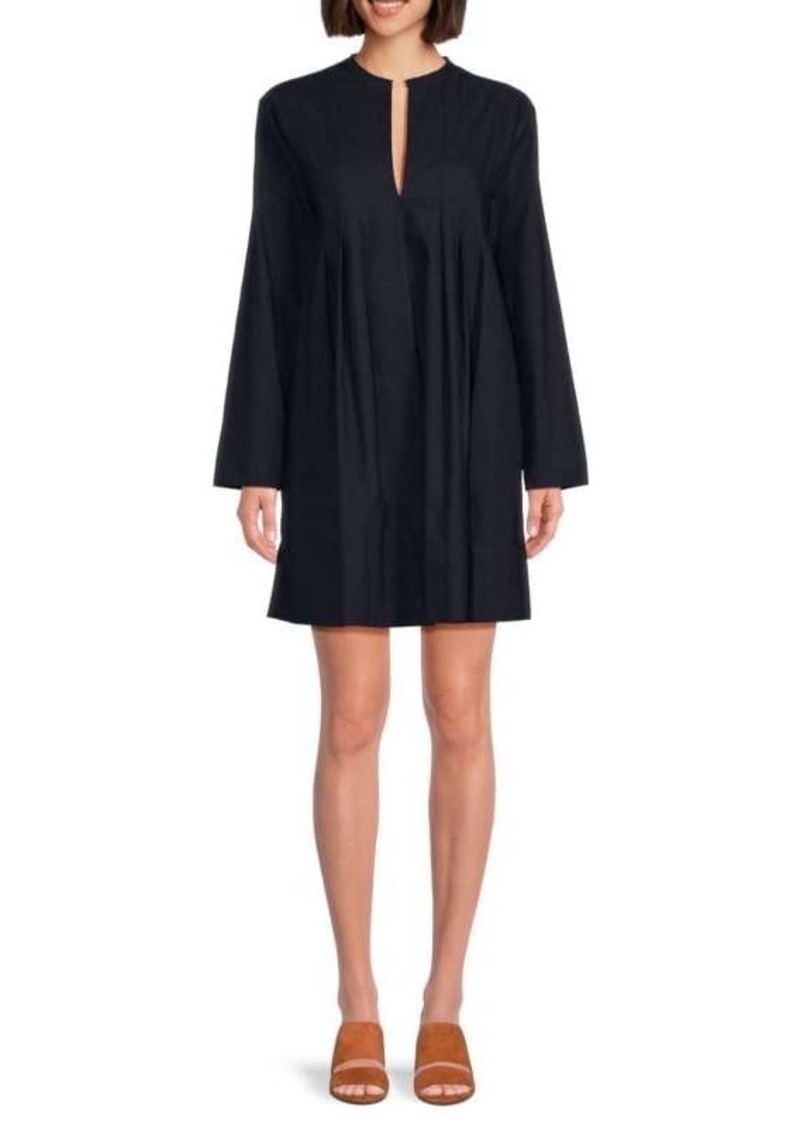 Vince Pleated Mini Trapeze Dress