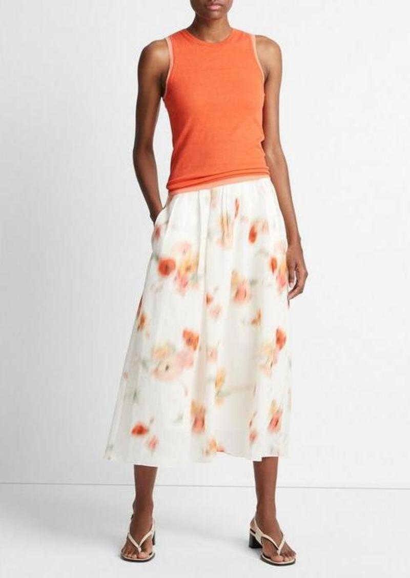 Vince Poppy Blur Gathered Skirt