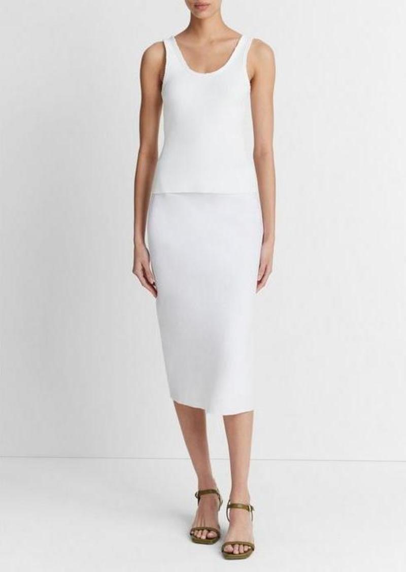 Vince Raw-Edge Ribbed Scoop-Neck Tank