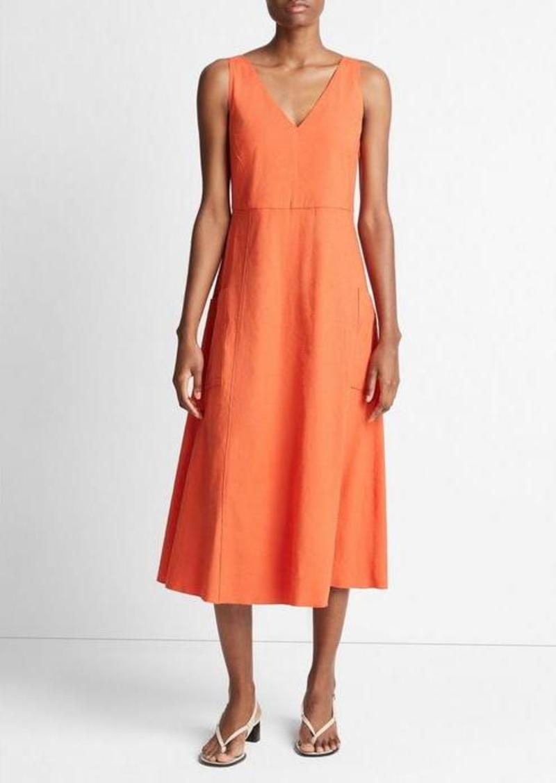 Vince Relaxed V-Neck Pocket Dress