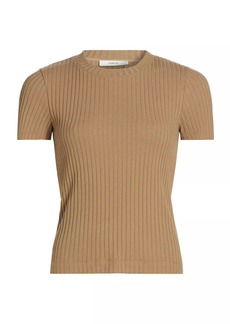 Vince Rib-Knit Short-Sleeve Top