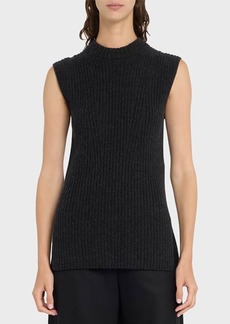 Vince Ribbed Cashmere and Wool Sleeveless Tunic Sweater