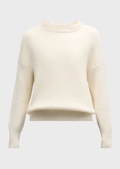 Vince Ribbed Funnel-Neck Cotton Cashmere Sweater