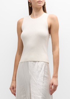 Vince Ribbed High-Neck Tank Top
