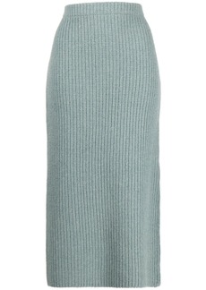 Vince ribbed-knit straight skirt