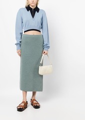 Vince ribbed-knit straight skirt
