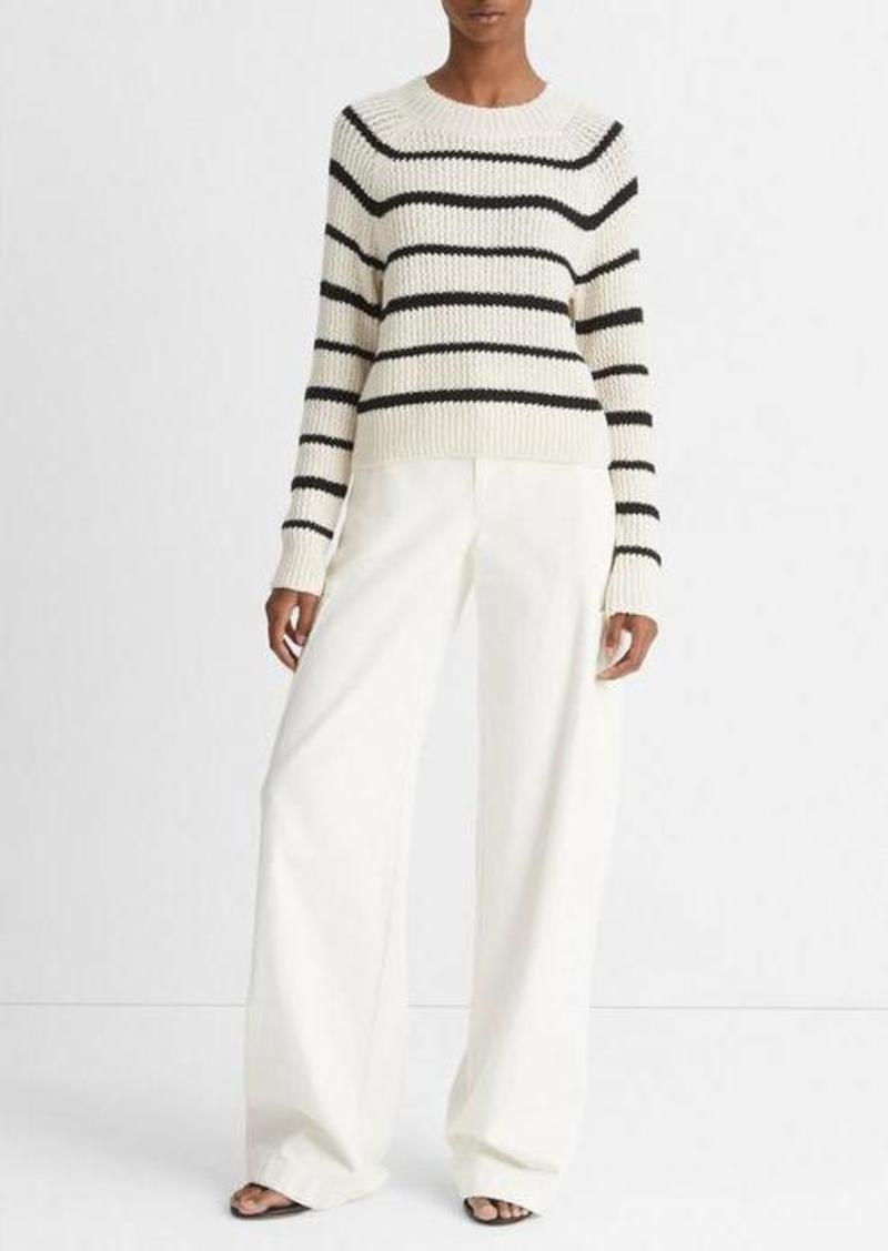 Vince Ribbed Stripe Cotton-Blend Pullover