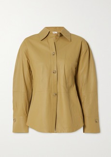 Vince Ruched Leather Shirt