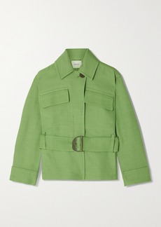 Vince Saharienne Belted Cotton And Linen-blend Jacket