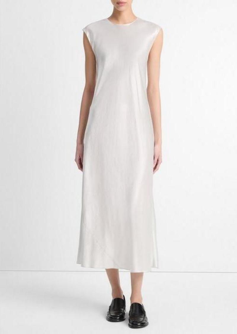 Vince Satin Bias Cap-Sleeve Dress