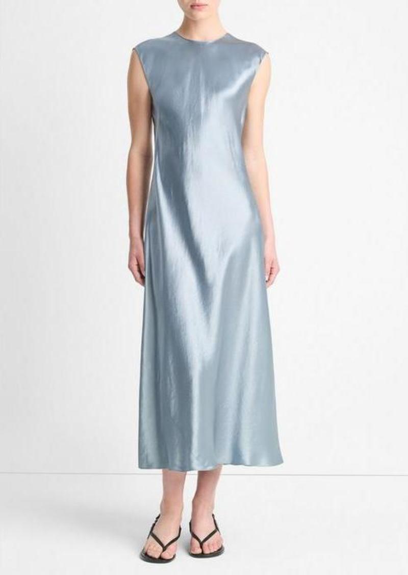 Vince Satin Bias Cap-Sleeve Dress