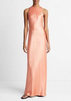 Vince Satin High-Neck Dress