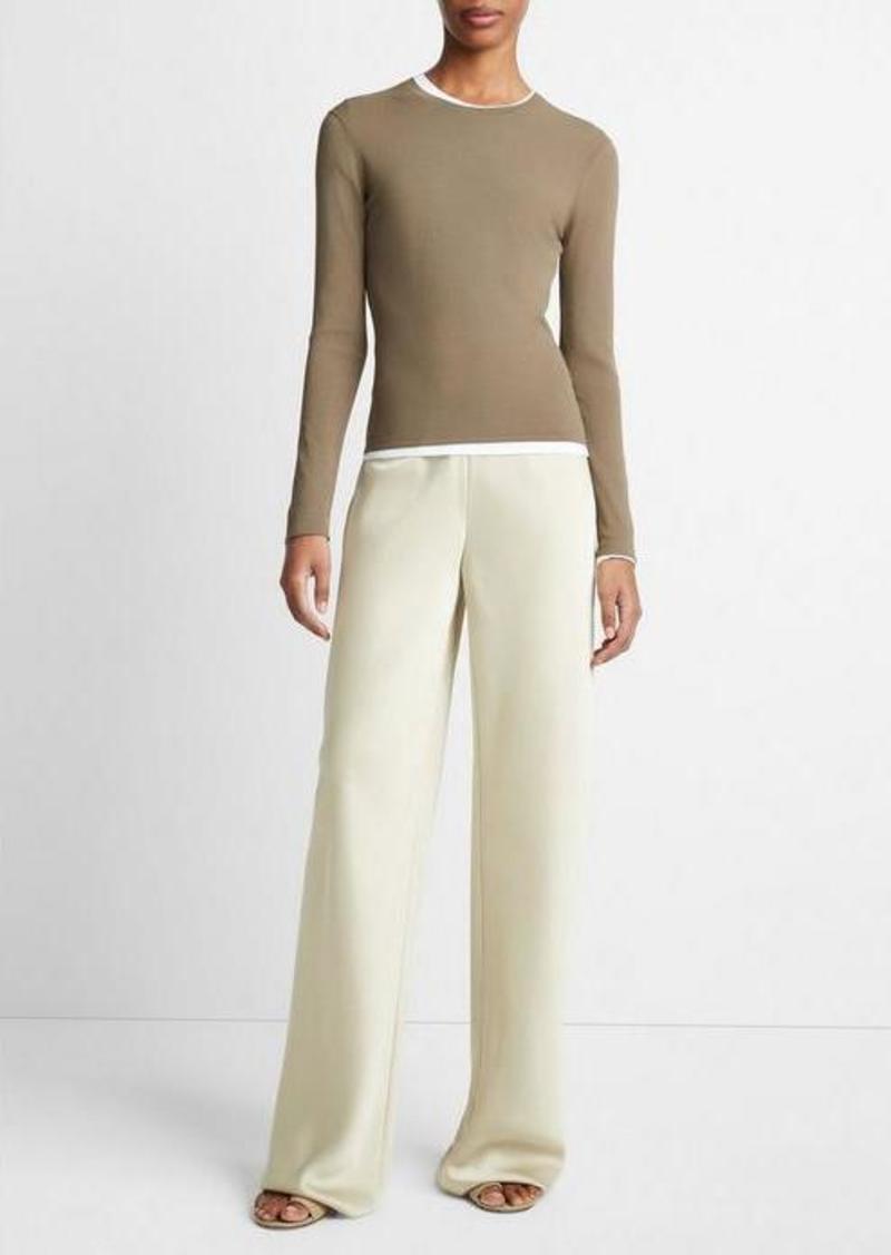 Vince Satin High-Waist Bias Pant