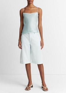 Vince Satin Layered Chiffon-Trim Camisole