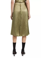 Vince Satin Paneled Midi-Skirt