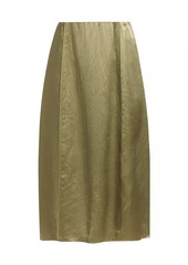 Vince Satin Paneled Midi-Skirt