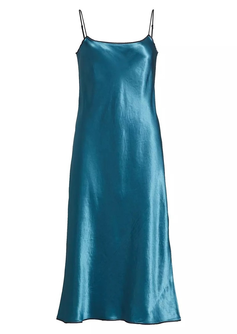 Vince Satin Slip Midi-Dress