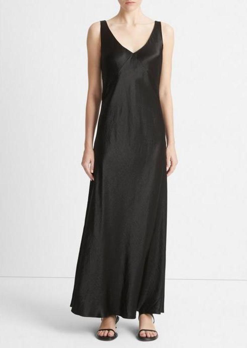 Vince Satin V-Neck Maxi Slip Dress