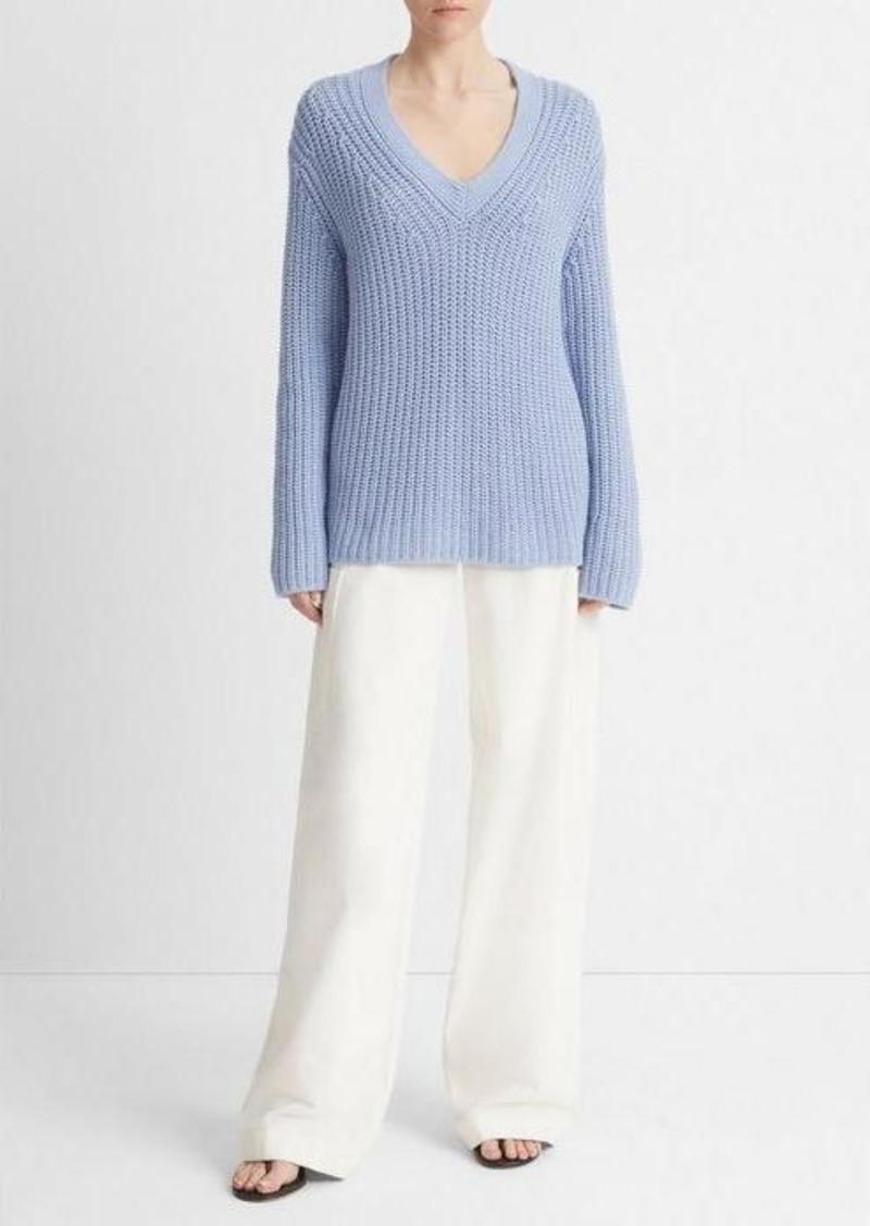 Vince Shaker Stitch V-Neck Sweater