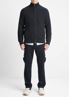 Vince Shaker-Stitch Wool-Cashmere Full-Zip Sweater