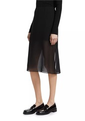 Vince Sheer Silk-Blend Pencil Skirt